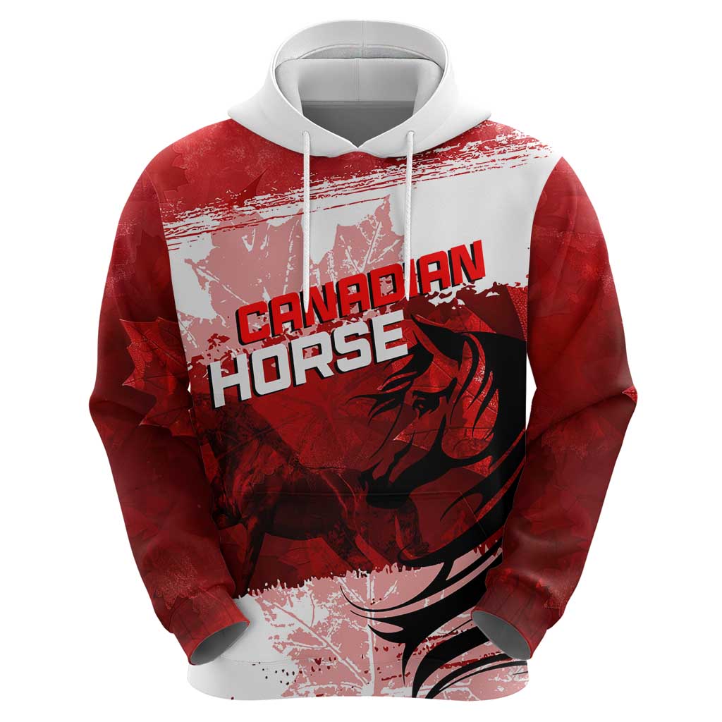 Personalized Canadian Horse Hoodie Canada Maple Leaf DT02