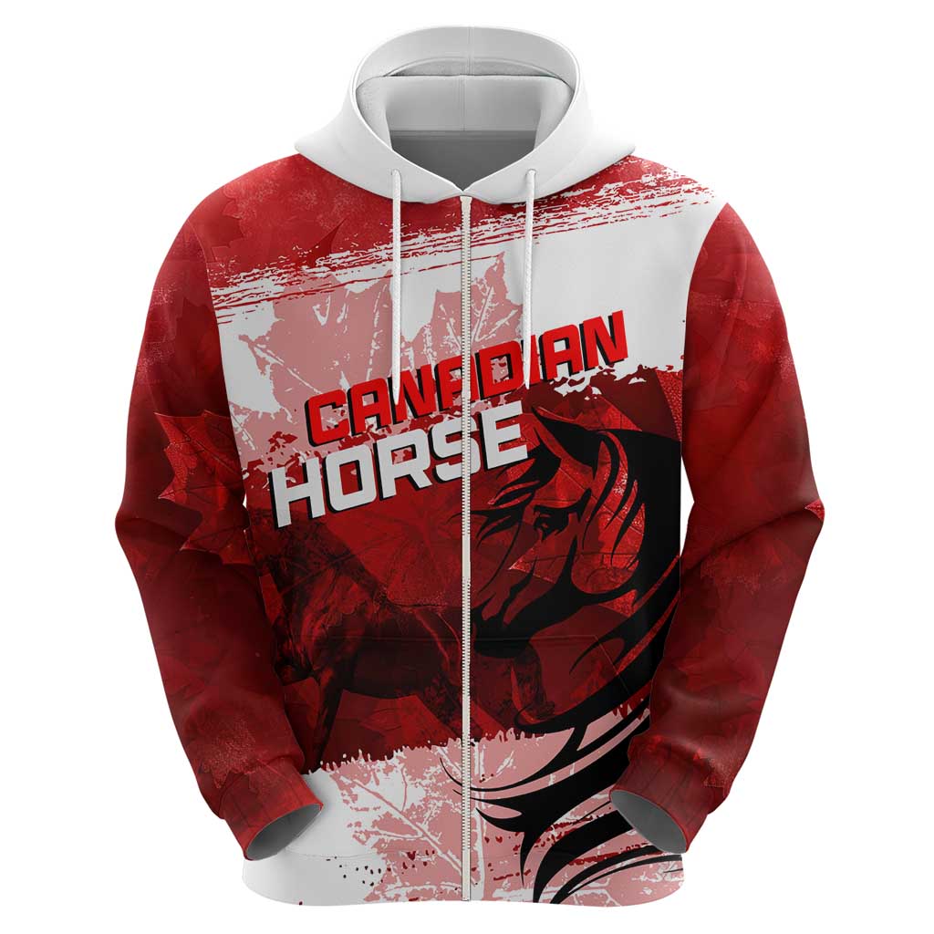 Personalized Canadian Horse Hoodie Canada Maple Leaf DT02