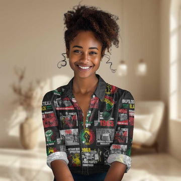 Civil Rights Movement Women Casual Shirt Poster Art Black Pride DT02