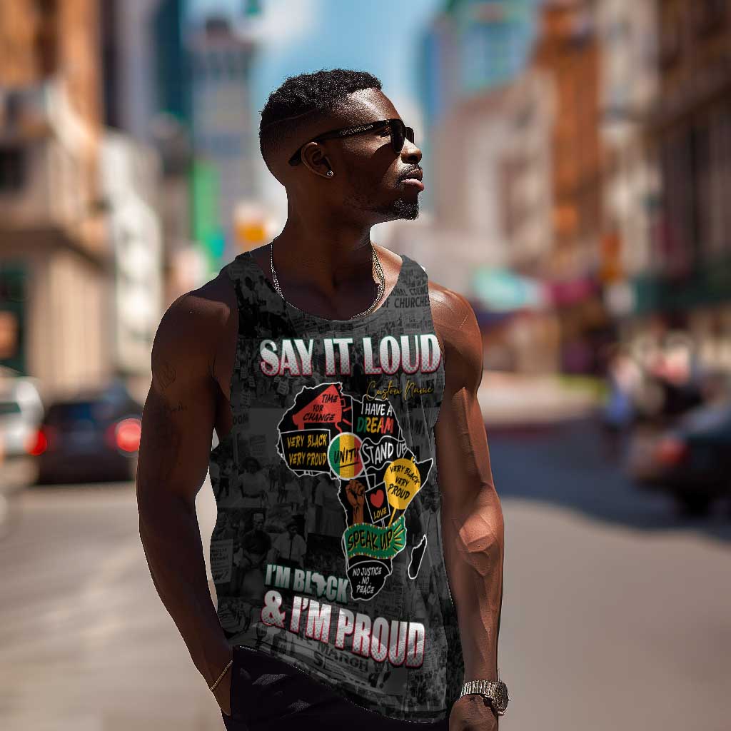 I'm Black and I'm Proud - Personalized African Men Tank Top DT02