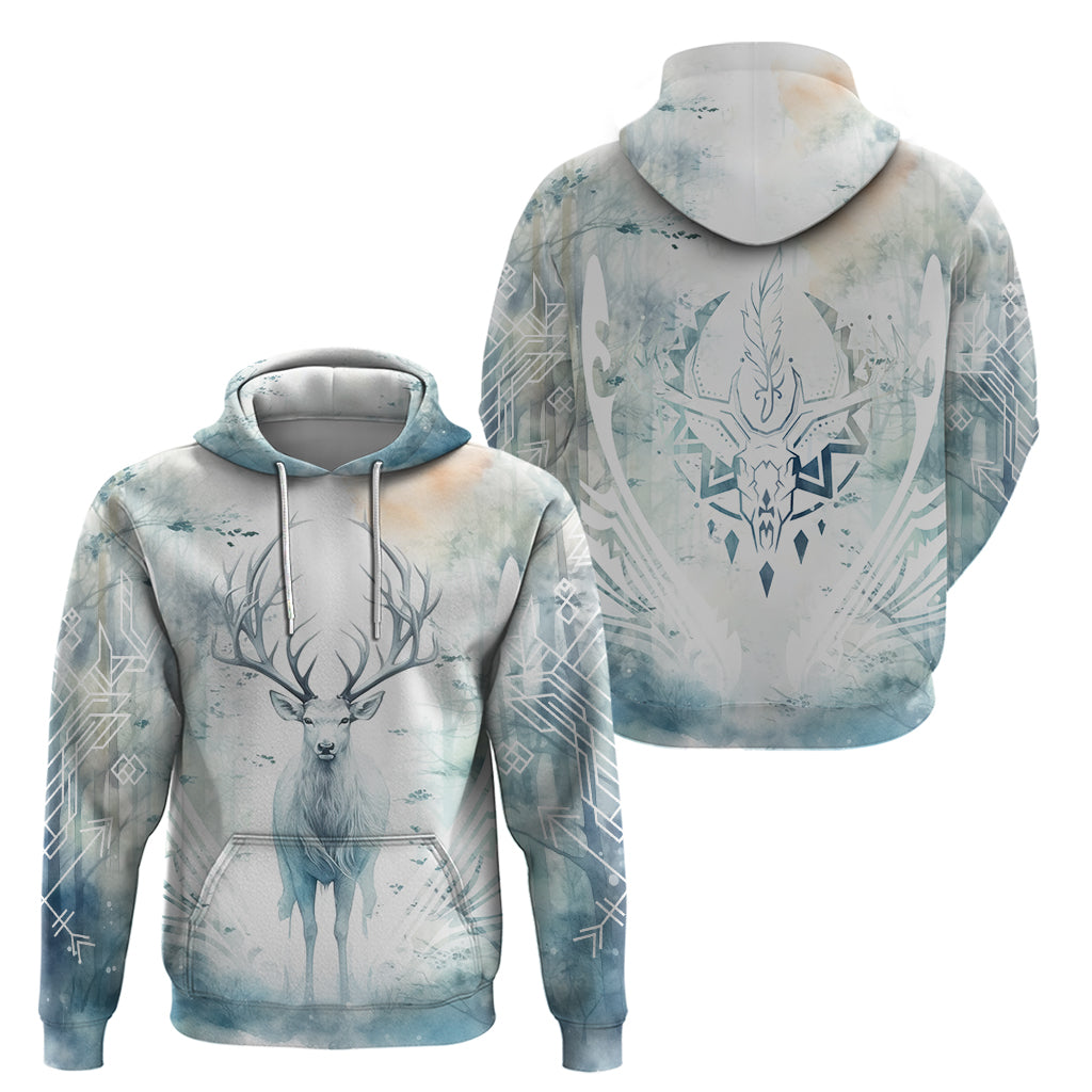 Thanks Deer For Life Hoodie White Deer Watercolor Painting DT02