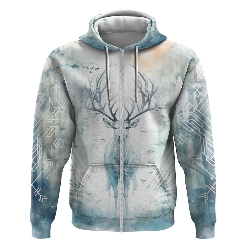 Thanks Deer For Life Hoodie White Deer Watercolor Painting DT02