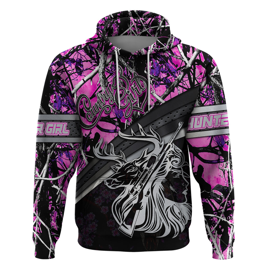 Hunt Like A Girl Hoodie Forest Purple DT02
