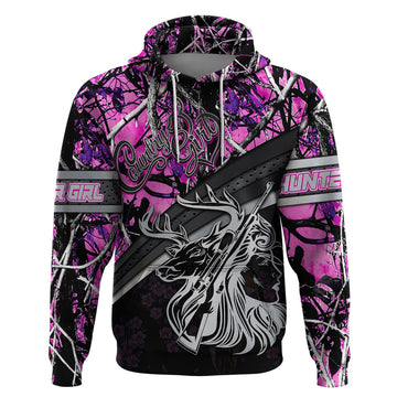 Hunt Like A Girl Hoodie Forest Purple DT02