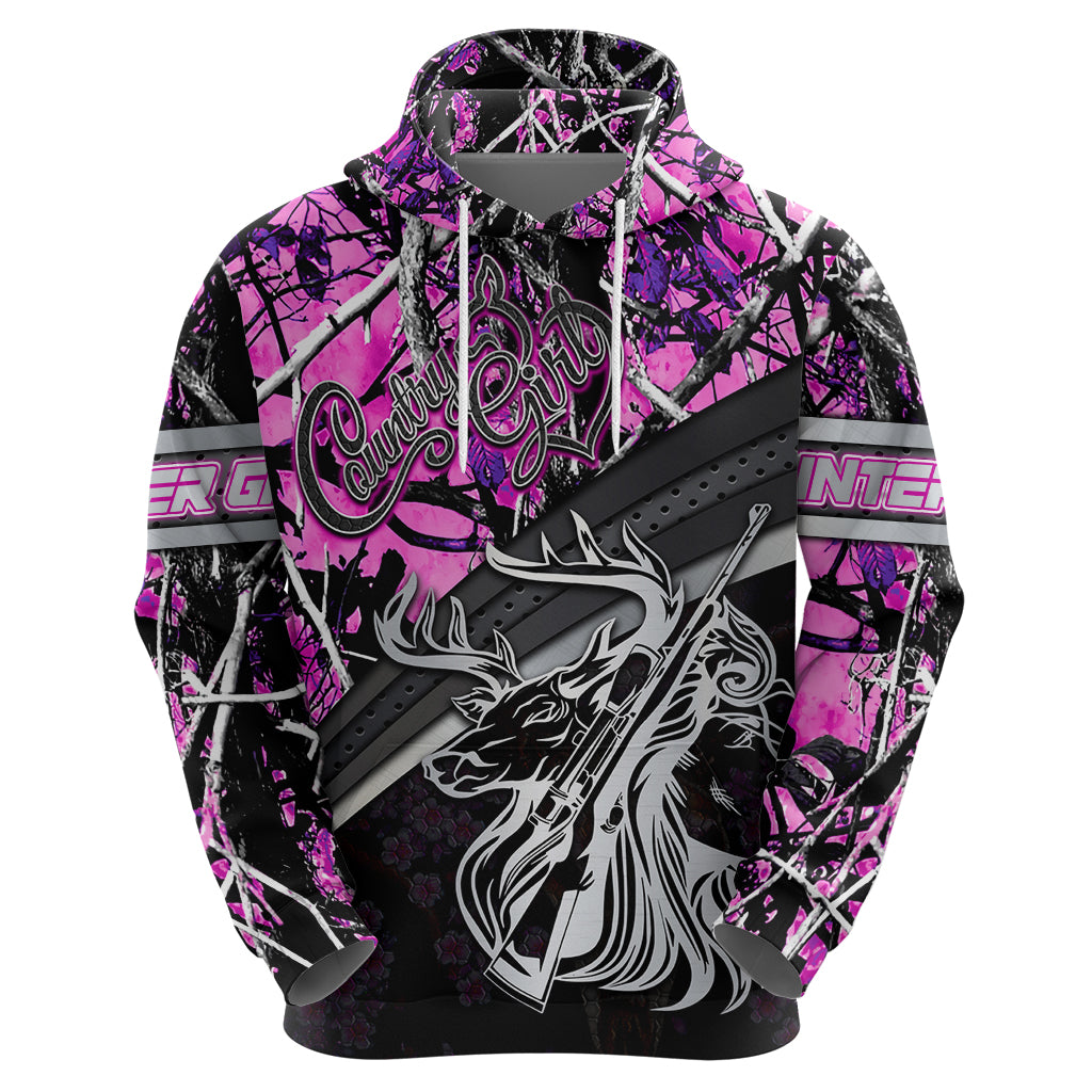 Hunt Like A Girl Hoodie Forest Purple DT02