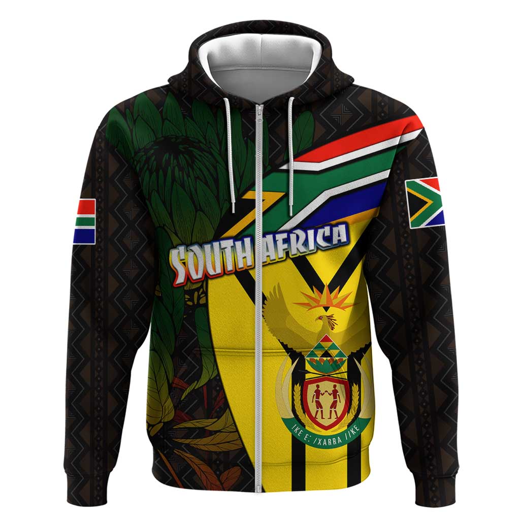 South Africa Coat Of Arms Hoodie Protea Unity Heritage DT02