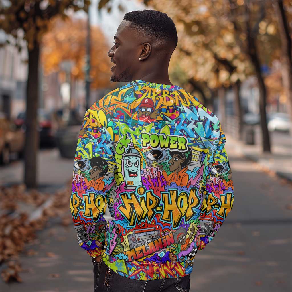 Hip Hop Graffiti Art Sweatshirt Black Power DT02