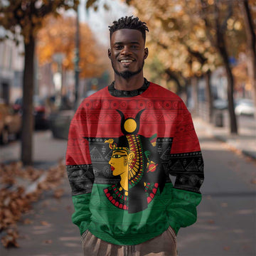 Personalized Queen of Egypt Sweatshirt in Pan-African Colors DT02
