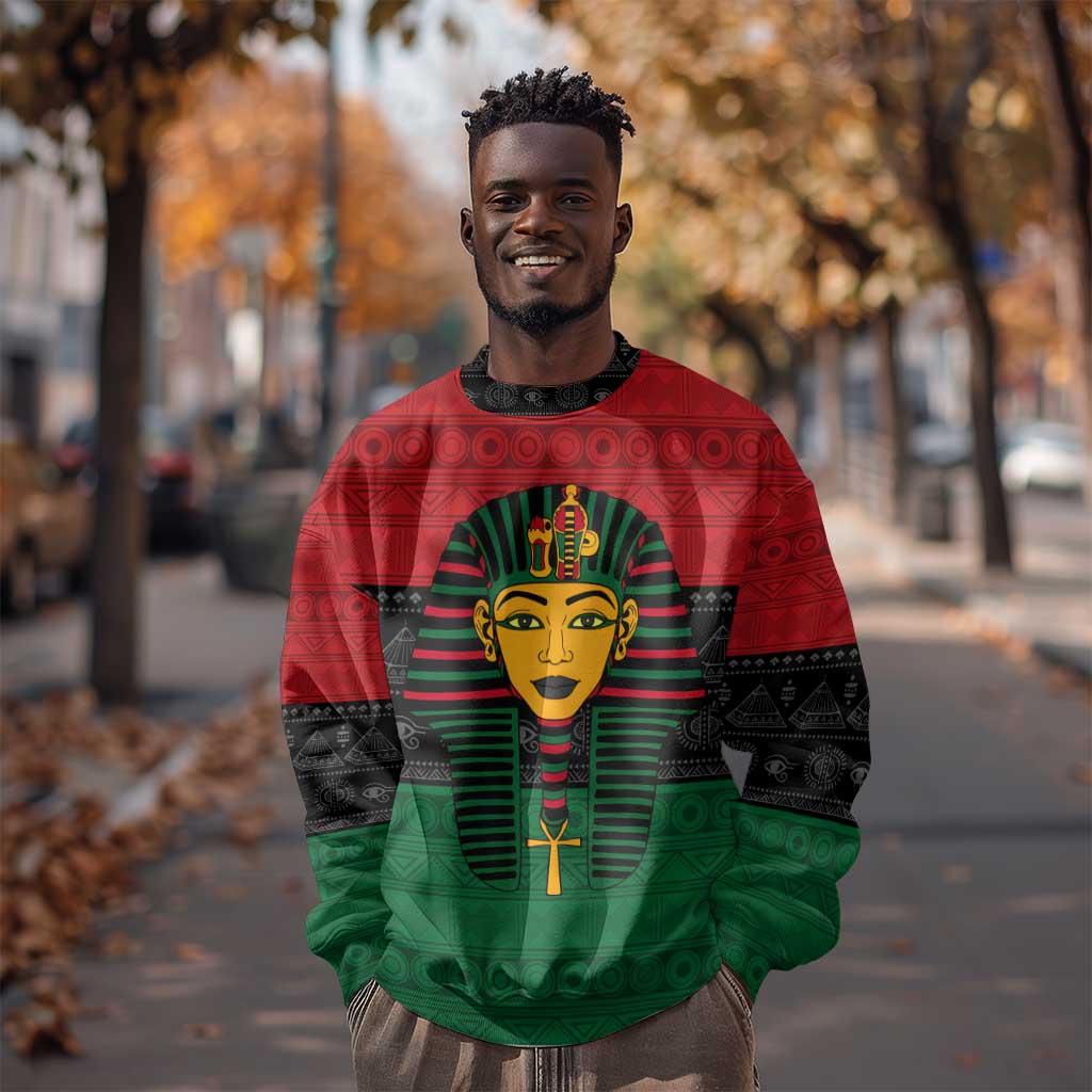 Personalized Ancient Egypt Sweatshirt - Pharaoh in Pan-African Colors DT02
