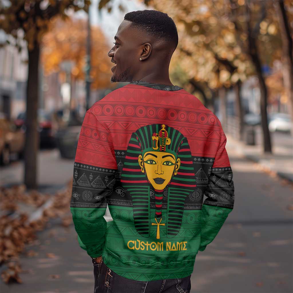 Personalized Ancient Egypt Sweatshirt - Pharaoh in Pan-African Colors DT02