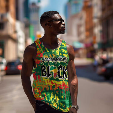 Personalized African Design Men Tank Top - Unapologetically Black DT02