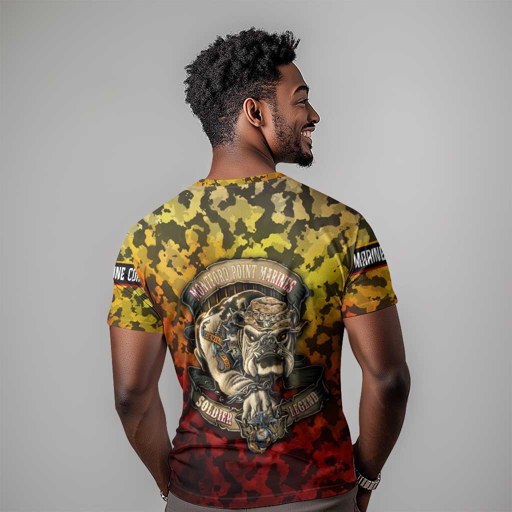 Montford Point Marines T shirt Afro Devil Dog Soldier Legend DT02
