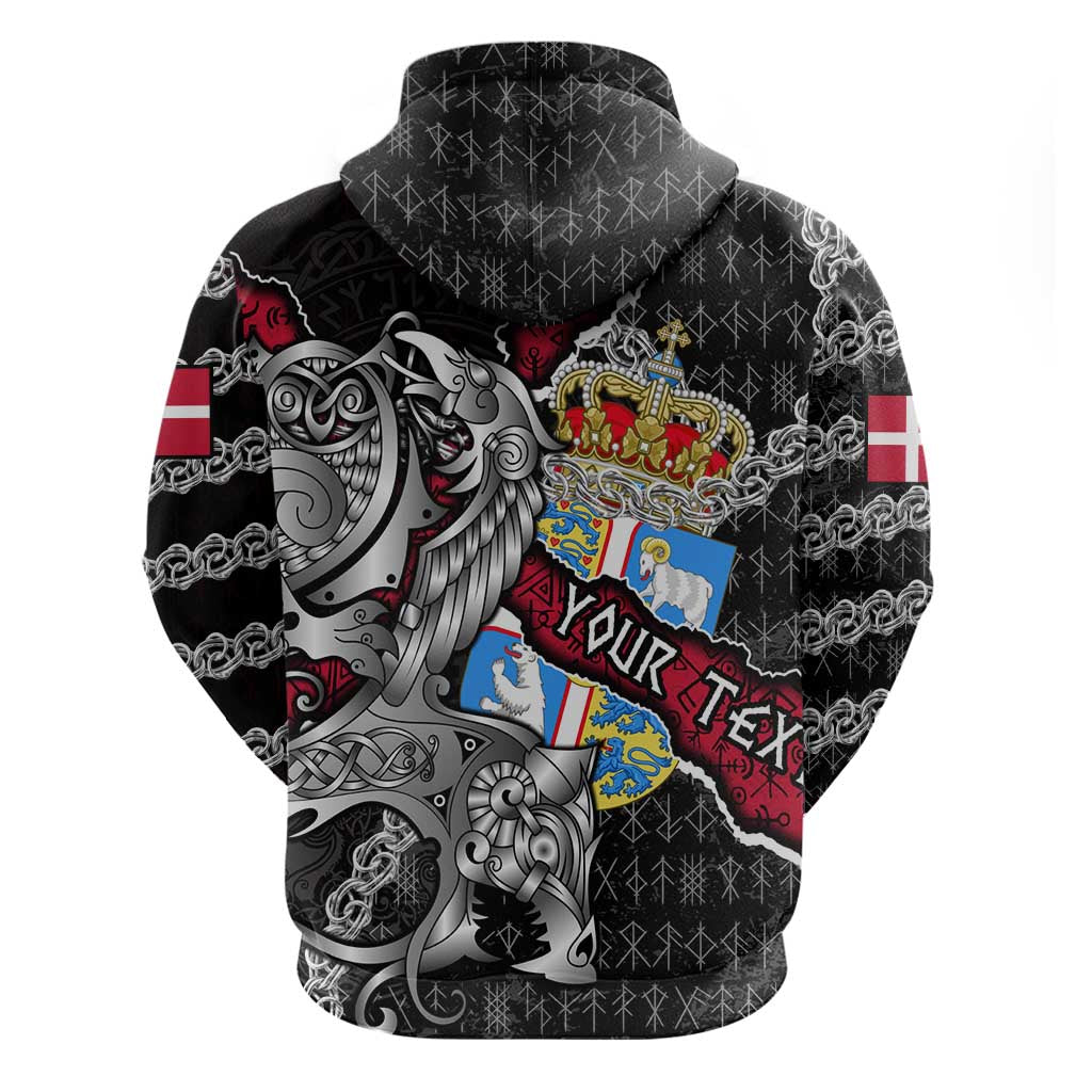 Personalized Denmark Vikings Hoodie Nordic Lion Bound in Runes and Chains DT02