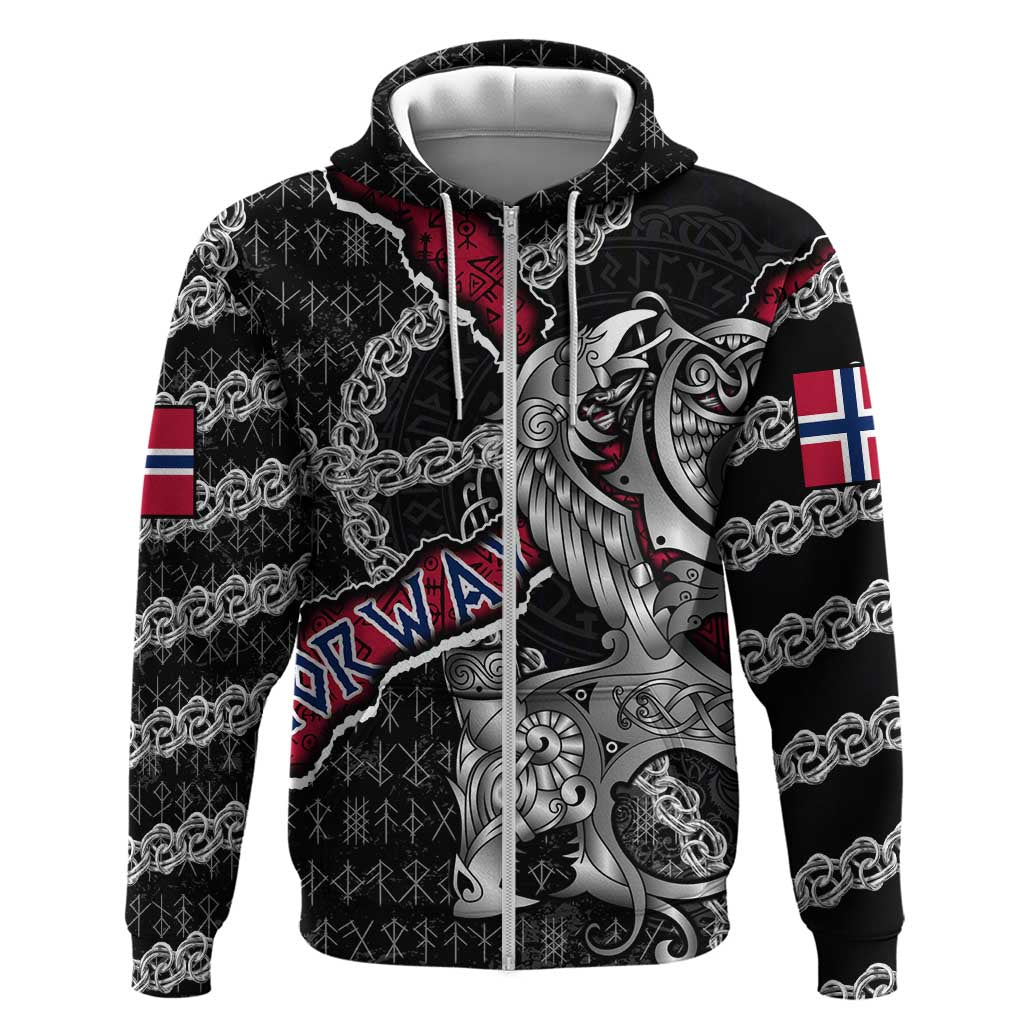 Personalized Norway Vikings Hoodie Nordic Lion Bound in Runes and Chains DT02
