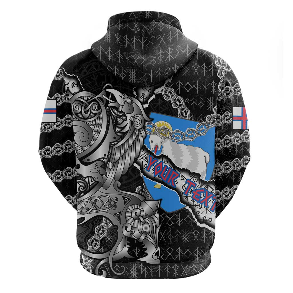 Personalized Faroe Islands Vikings Hoodie Nordic Lion Bound in Runes and Chains DT02