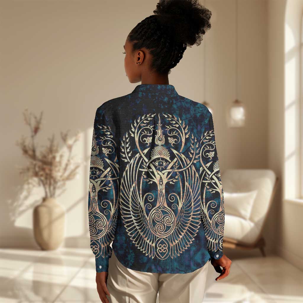 Adinkra Symbols Women Casual Shirt Tree of Life DT02