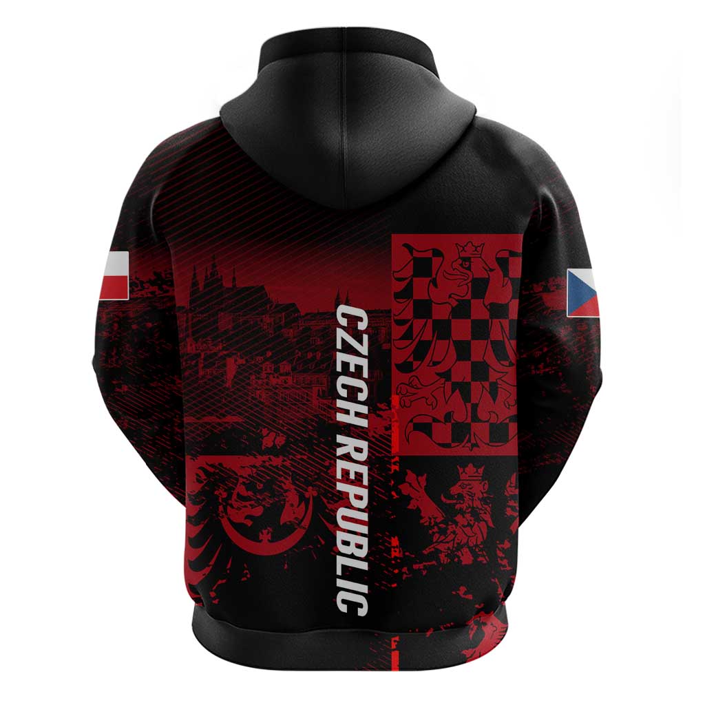 Czech Republic Lion Hoodie Czechia Black Red DT02