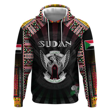 Personalized Sudan Roots Hoodie African Map in Fingerprint and Tribal Colors DT02
