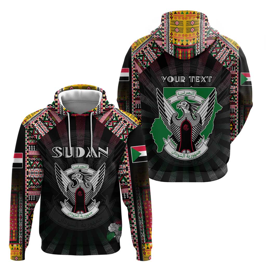 Personalized Sudan Roots Hoodie African Map in Fingerprint and Tribal Colors DT02