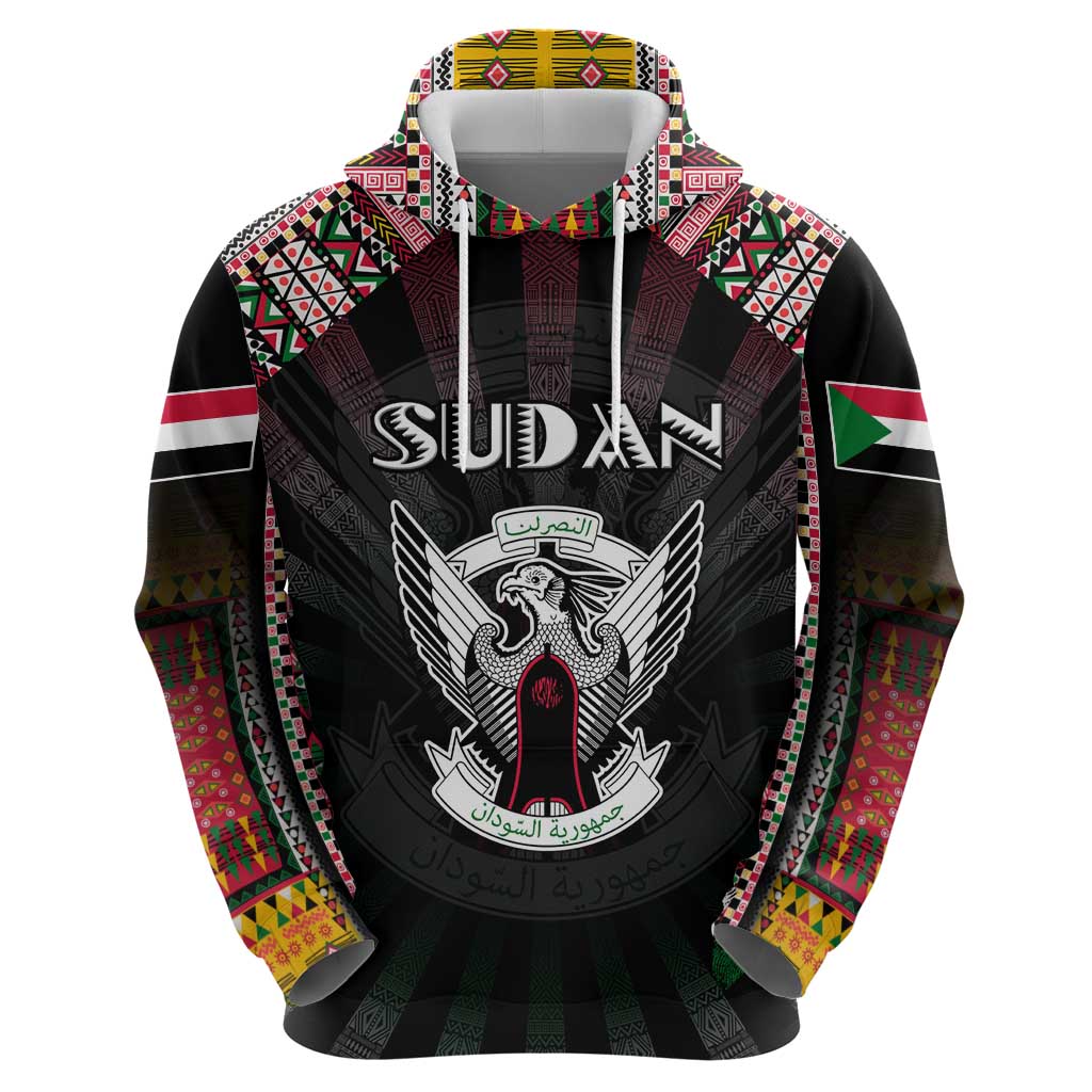 Personalized Sudan Roots Hoodie African Map in Fingerprint and Tribal Colors DT02