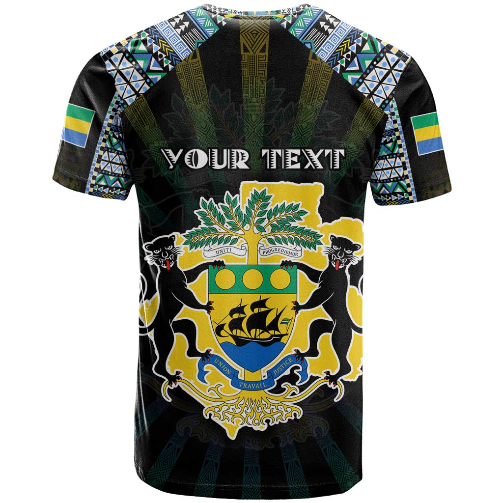 Personalized Gabon Roots T shirt African Pride in Fingerprint and Tribal Colors DT02