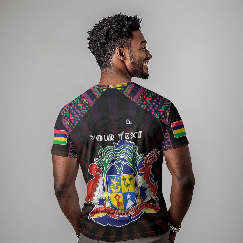 Personalized Mauritius Roots T shirt African Pride in Fingerprint and Tribal Colors DT02