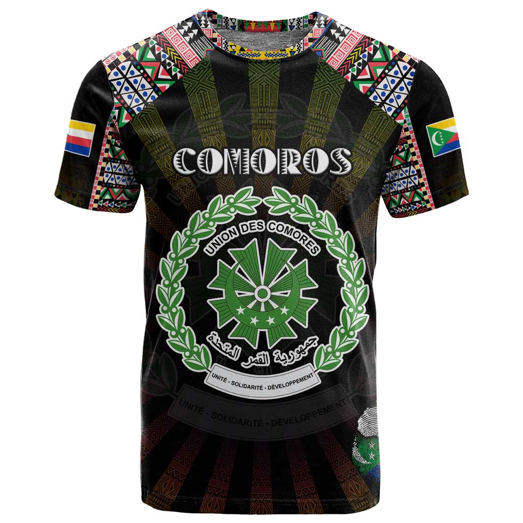 Personalized Comoros Roots T shirt African Pride in Fingerprint and Tribal Colors DT02