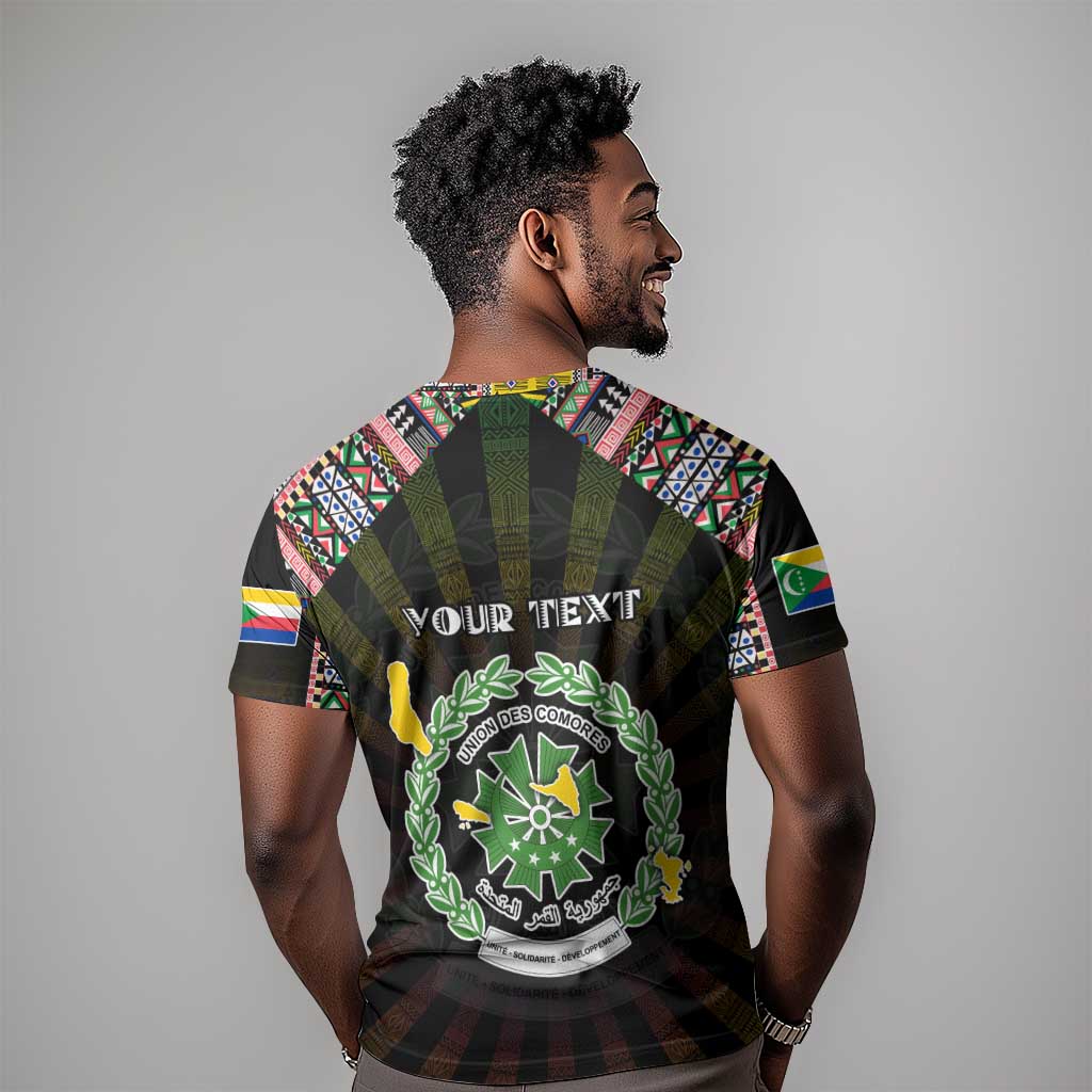 Personalized Comoros Roots T shirt African Pride in Fingerprint and Tribal Colors DT02
