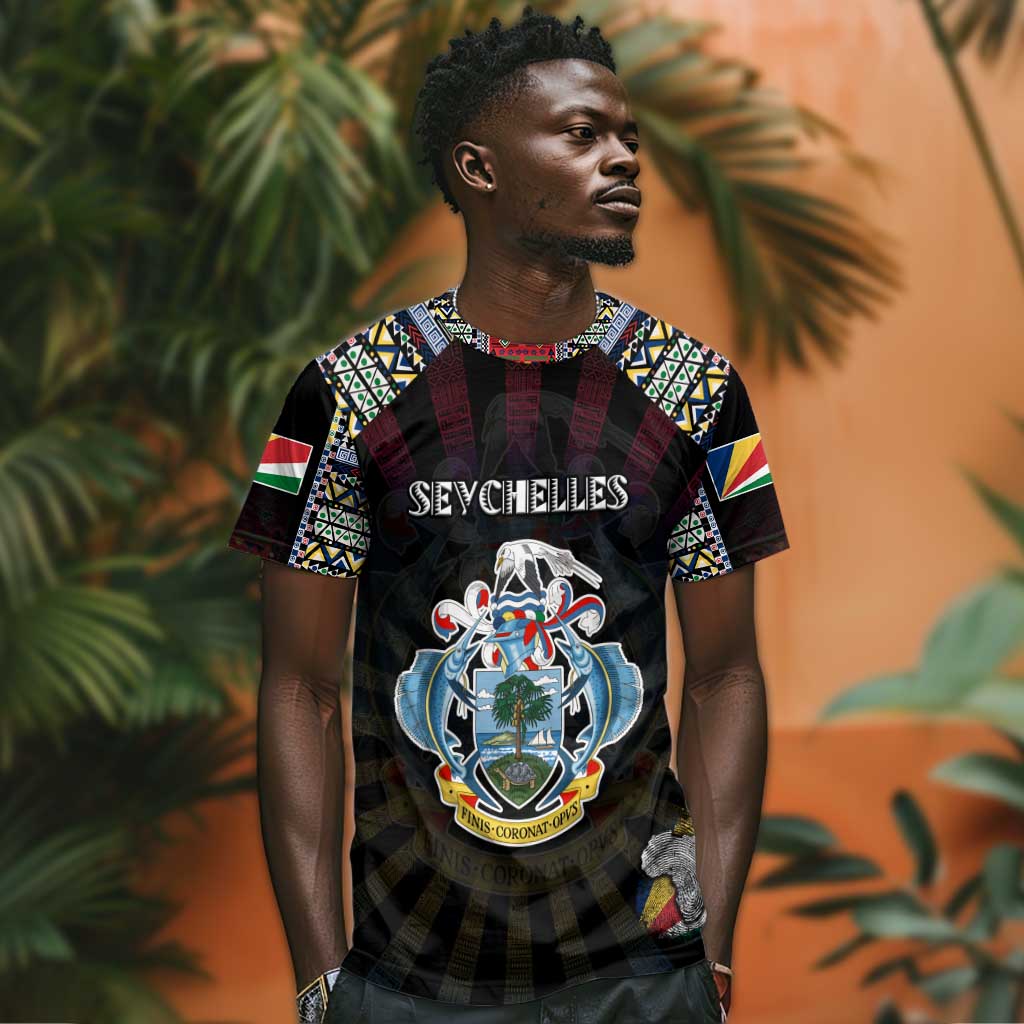 Personalized Seychelles Roots T shirt African Pride in Fingerprint and Tribal Colors DT02