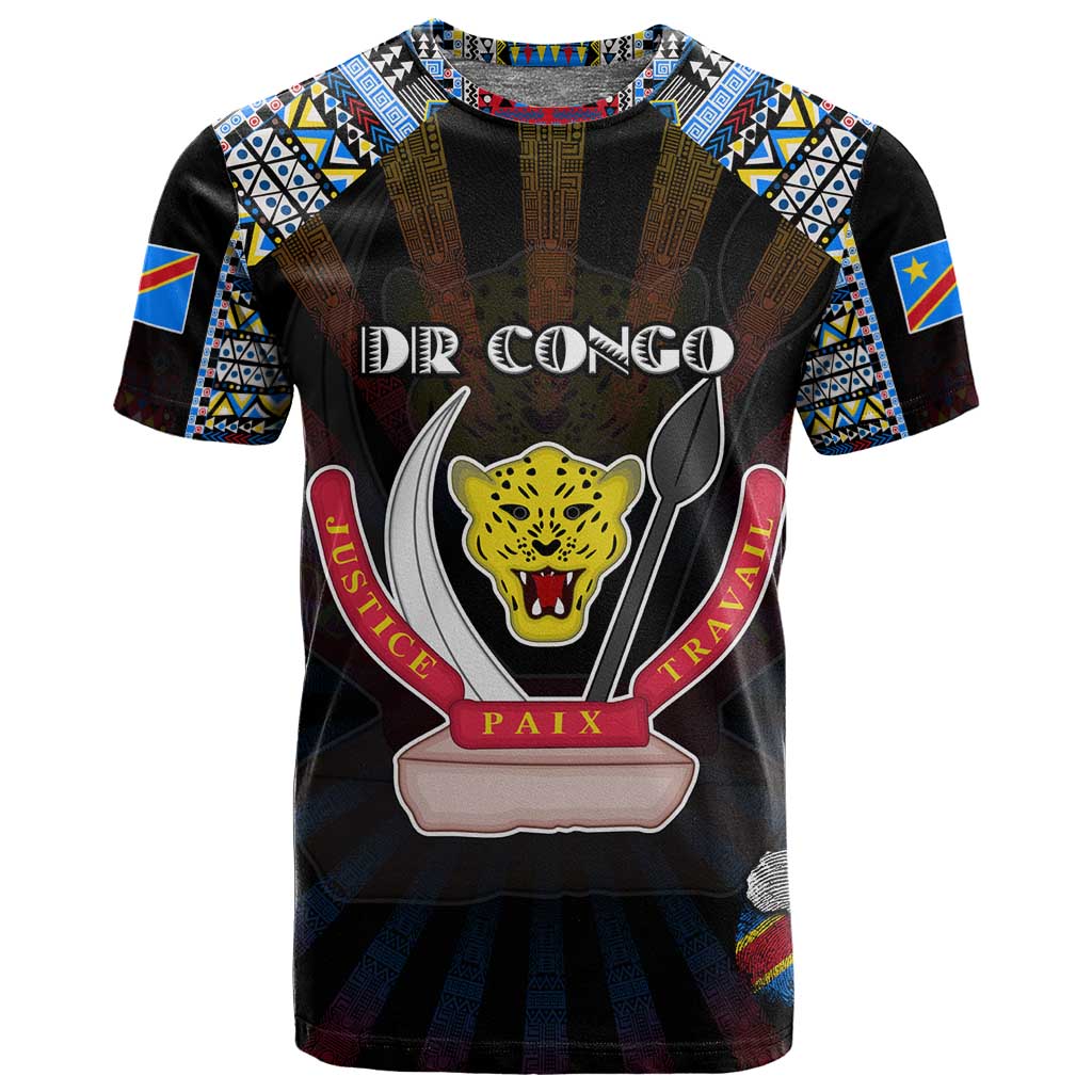 Personalized DR Congo Roots T shirt African Pride in Fingerprint and Tribal Colors DT02