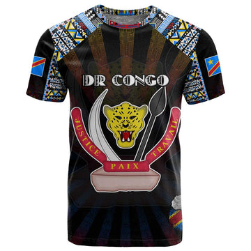 Personalized DR Congo Roots T shirt African Pride in Fingerprint and Tribal Colors DT02