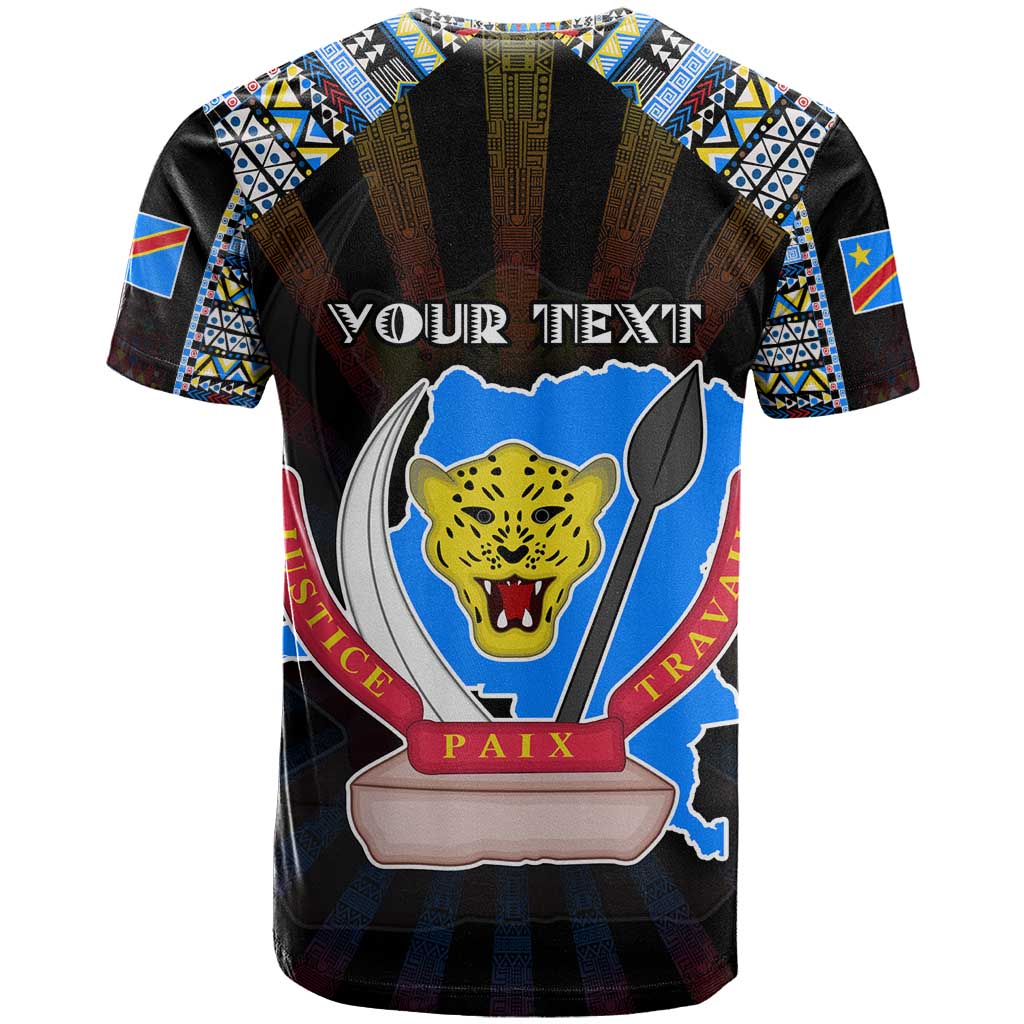 Personalized DR Congo Roots T shirt African Pride in Fingerprint and Tribal Colors DT02