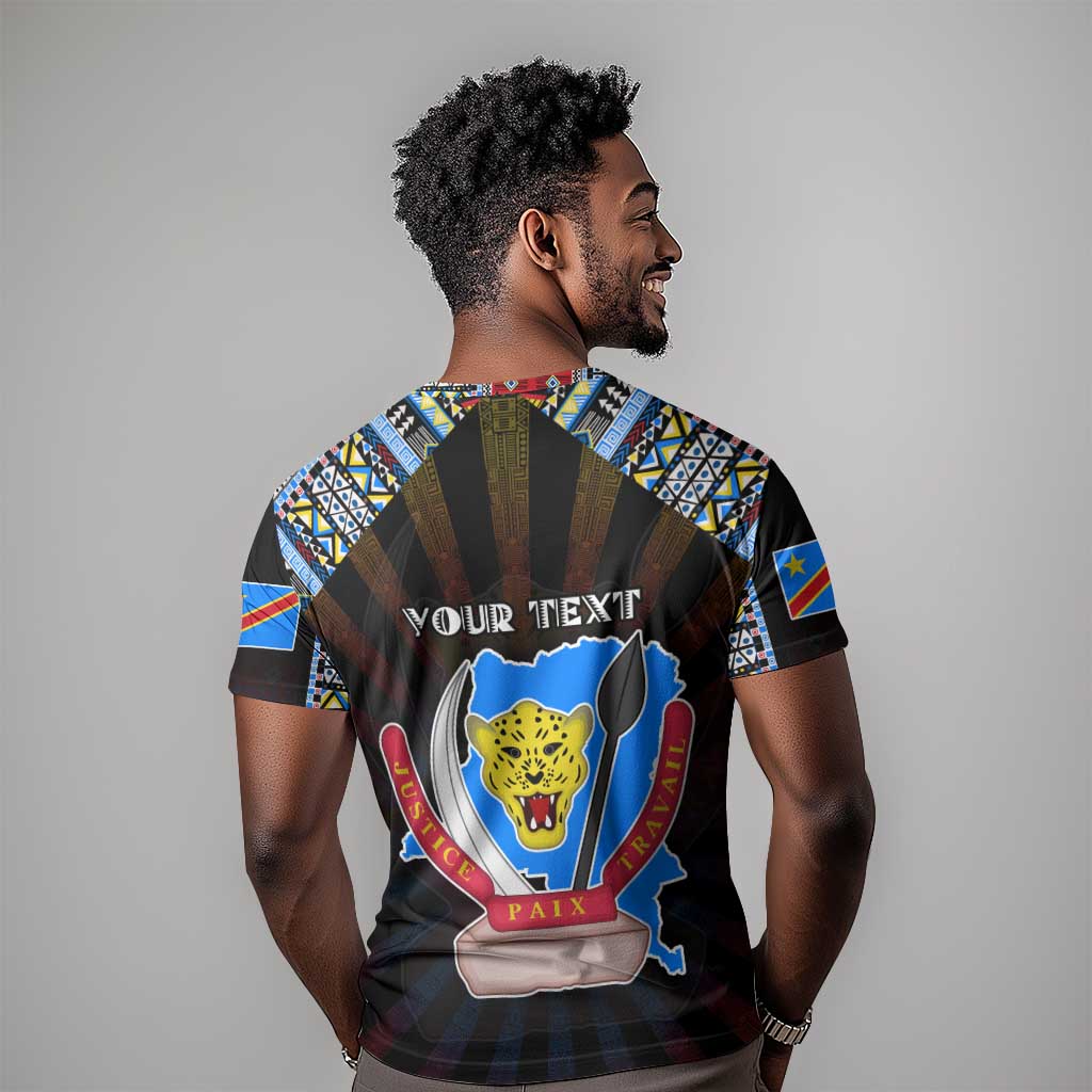 Personalized DR Congo Roots T shirt African Pride in Fingerprint and Tribal Colors DT02