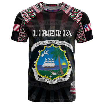 Personalized Liberia Roots T shirt African Pride in Fingerprint and Tribal Colors DT02