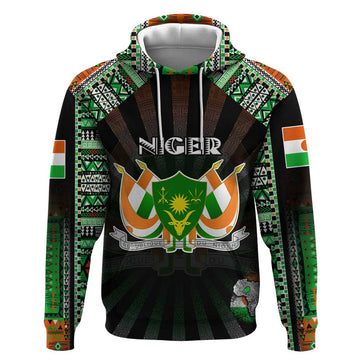 Personalized Niger Roots Hoodie African Map in Fingerprint and Tribal Colors DT02