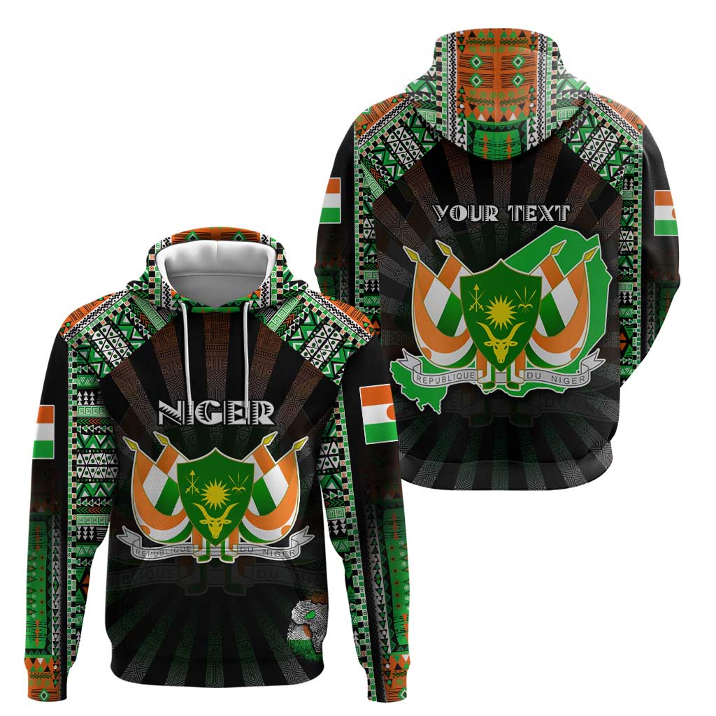 Personalized Niger Roots Hoodie African Map in Fingerprint and Tribal Colors DT02