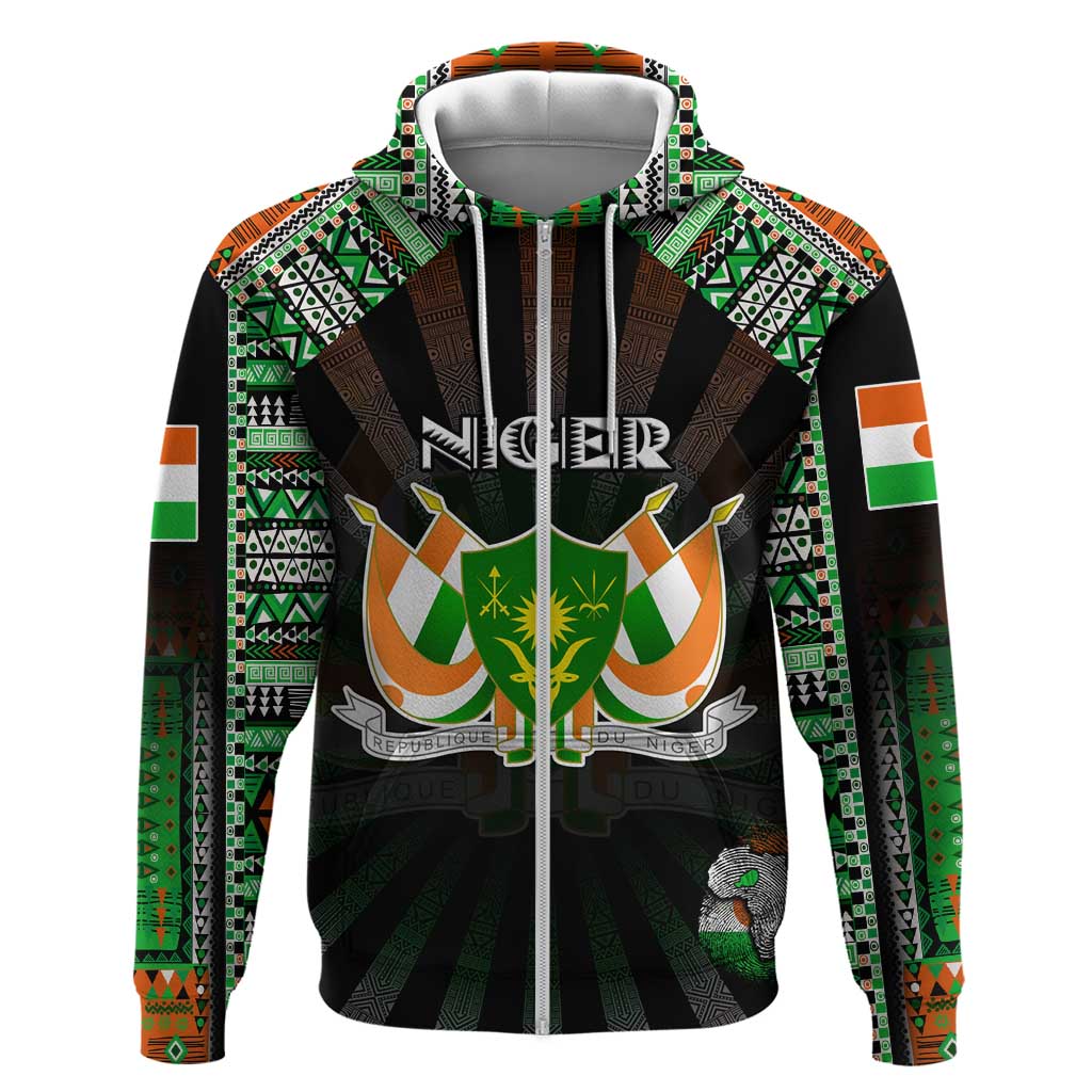 Personalized Niger Roots Hoodie African Map in Fingerprint and Tribal Colors DT02