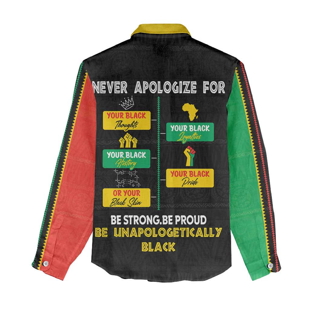 Never Apologize For Your Pride Women Casual Shirt African Black History DT02