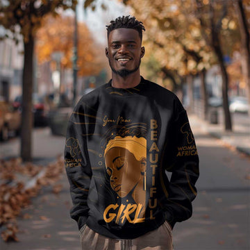 Personalized Beautiful Black Girl Sweatshirt - Women of Africa Design DT02
