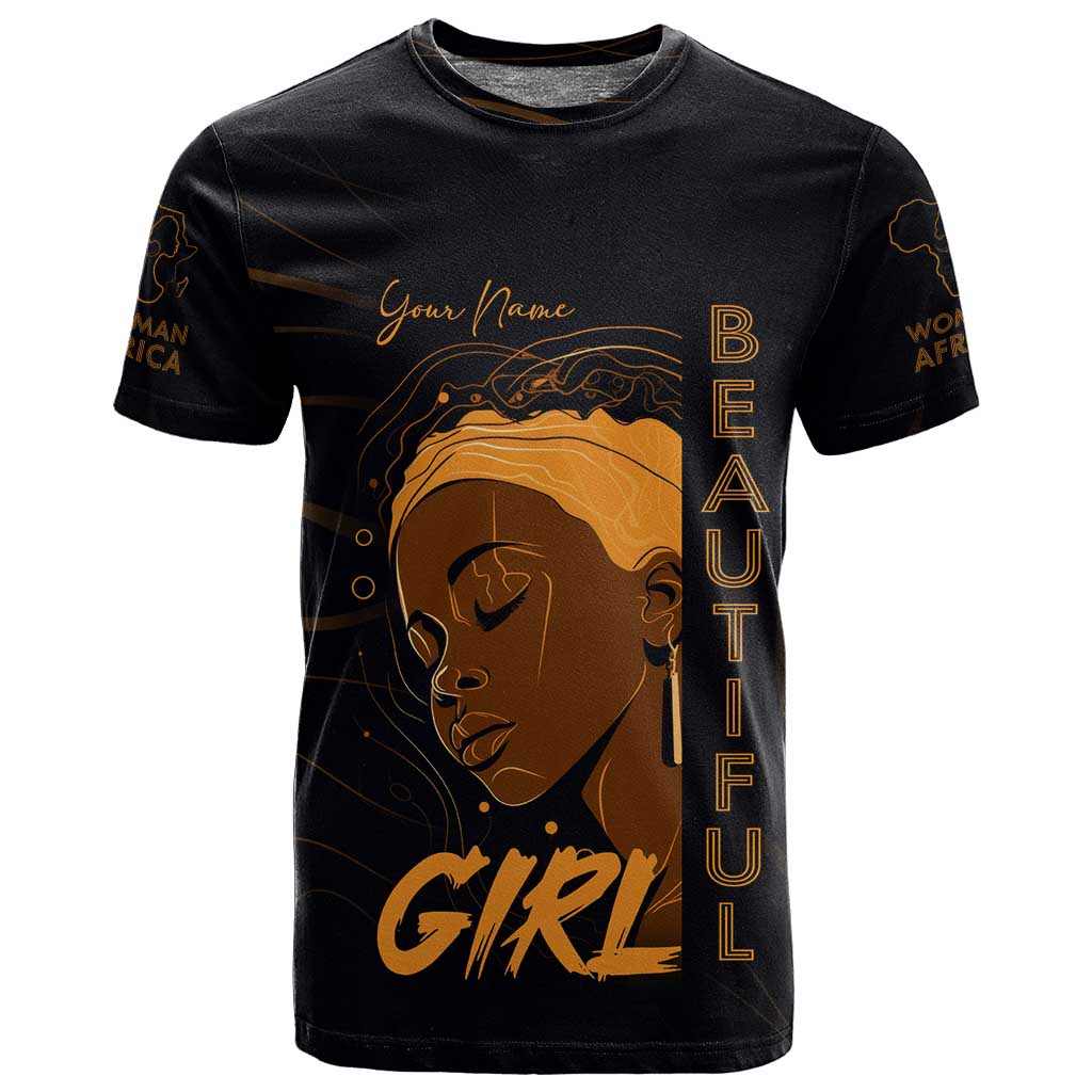 Personalized Beautiful Black Girl T shirt - Women of Africa Design DT02