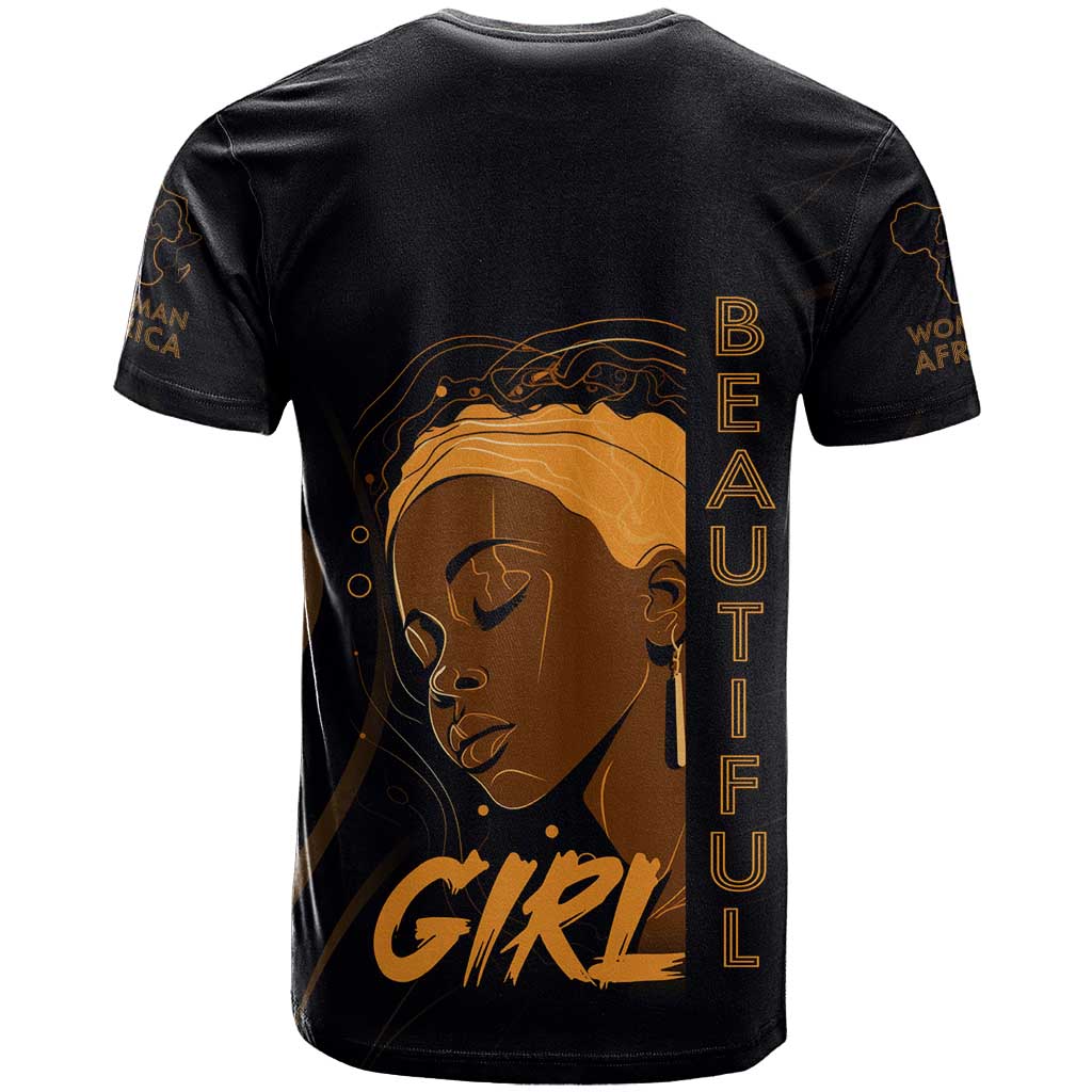 Personalized Beautiful Black Girl T shirt - Women of Africa Design DT02