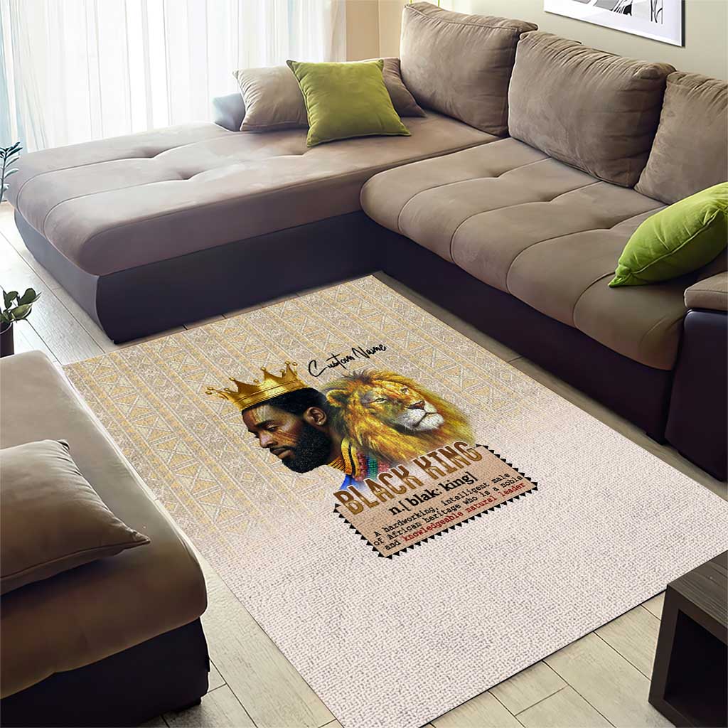 Lion Black King Area Rug African Heritage DT02