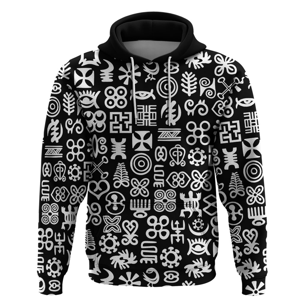 Mix Adinkra Hoodie Black Pattern DT02