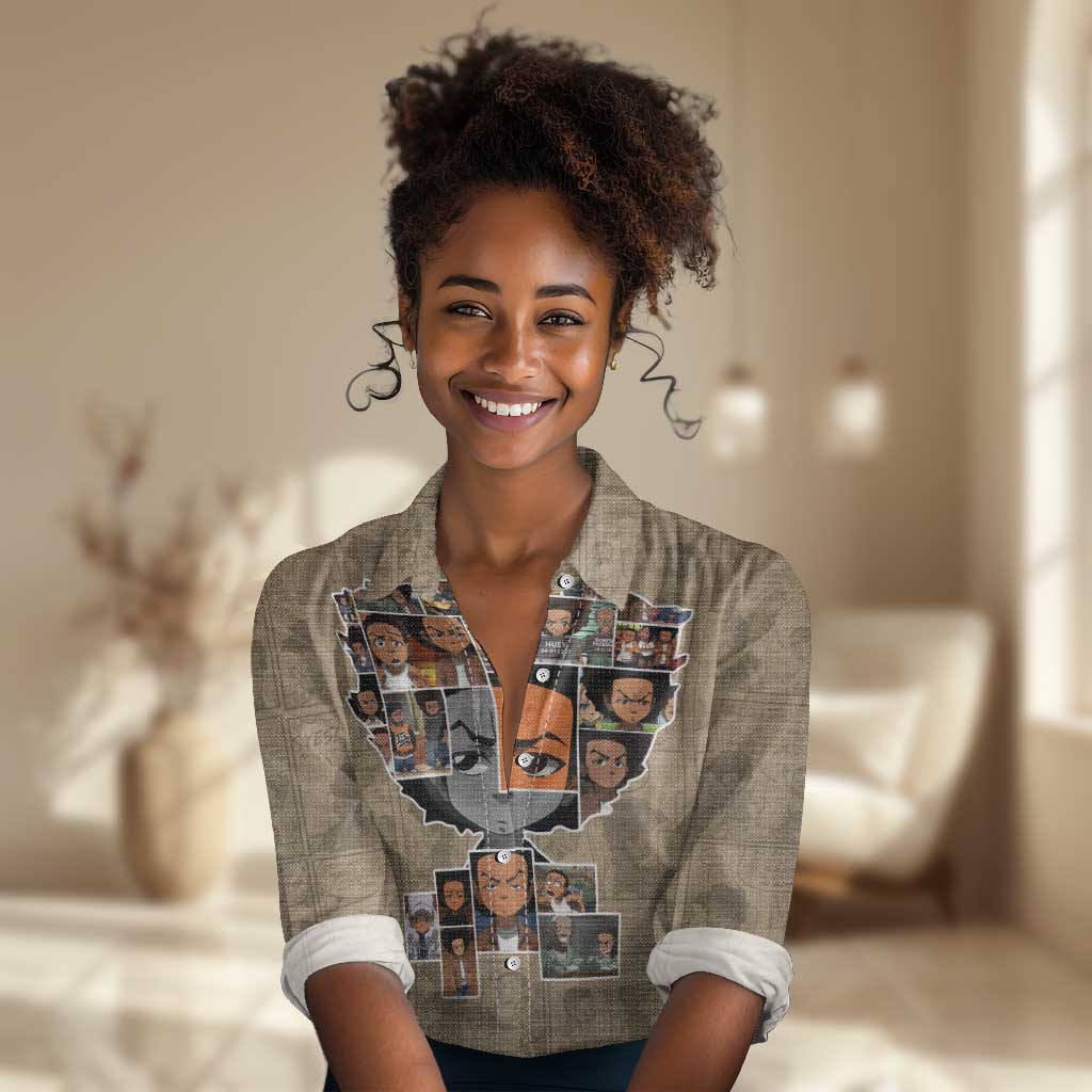 Honoring Huey Freeman - African American Women Casual Shirt DT02