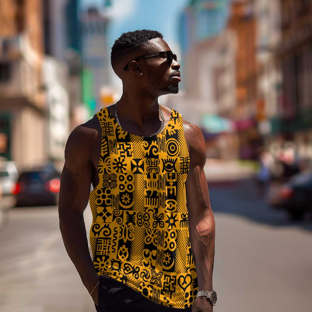 West African Yellow Art - Adinkra Culture Men Tank Top DT02