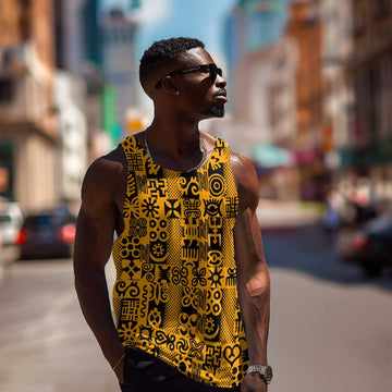West African Yellow Art - Adinkra Culture Men Tank Top DT02