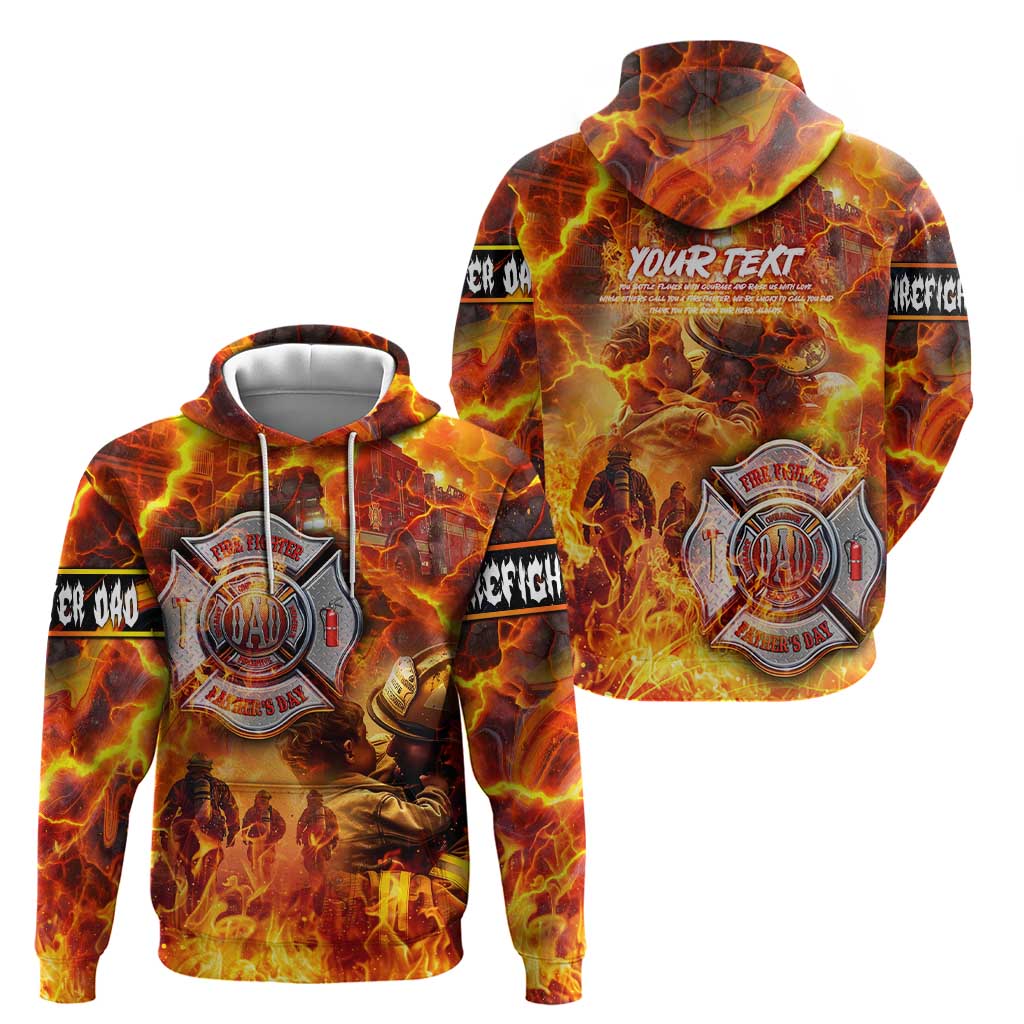 Firefighter Fathers Day Hoodie Dad By Name - Firefighter By Heart DT02