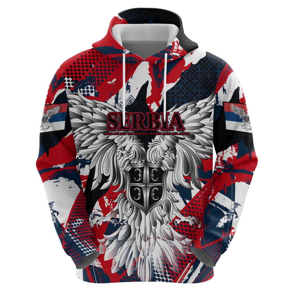 Serbia Hoodie Like the Phoenix Rising from Ashes with Pride and Power DT02