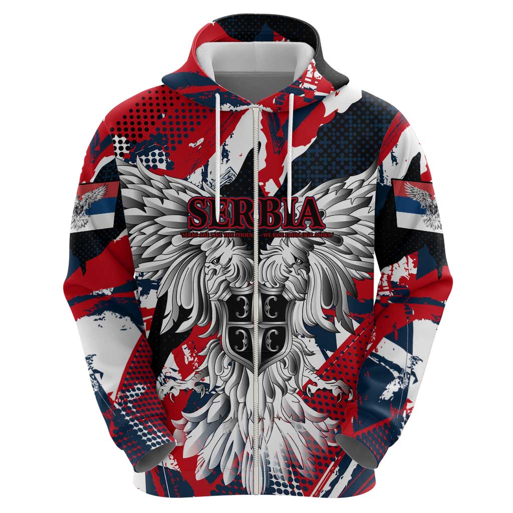 Serbia Hoodie Like the Phoenix Rising from Ashes with Pride and Power DT02