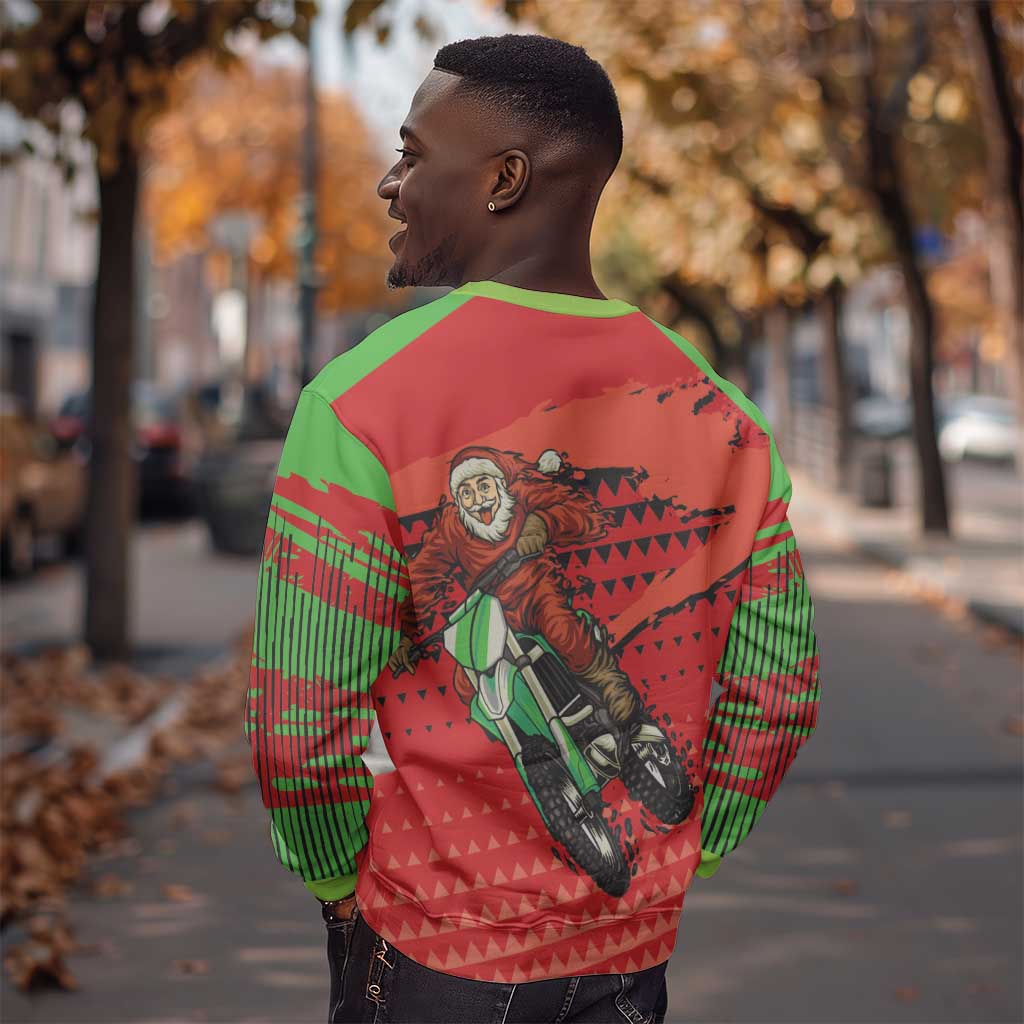 Afro Santa Braaap Sweatshirt Motorcross Christmas DT03